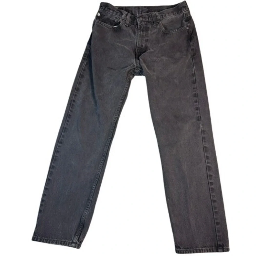 Levi's Jeans Mens 31x30 505 Regular Fit Straight Leg Faded Black Denim Pants